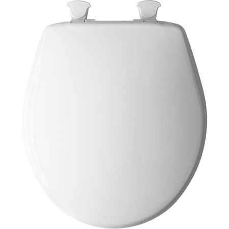 CHESTERFIELD LEATHER Easy Clean Round Plastic Toilet Seat, White CH2514957